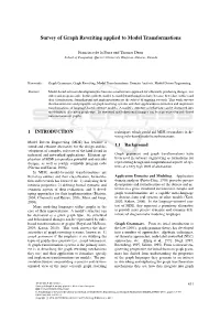Survey of Graph Rewriting Applied to Model Transformations