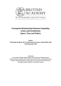 Tracing the Relationship Between Inequality, Crime and Punishment: Space, Time and Politics