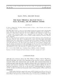Bojná — Valy, Slovakia, and Its Defence System