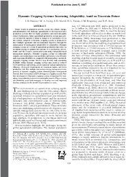 Dynamic Cropping Systems: Increasing Adaptability Amid an Uncertain Future