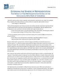 Extending the Sphere of Representation: the Impact of Fair Representation Voting on the Ideological Spectrum of Congress