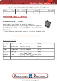 Firmware Release Notes