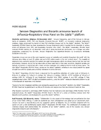 Janssen Diagnostics and Biocartis Announce Launch of Influenza-Respiratory Virus Panel on the Idylla™ Platform