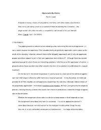 Oppression by Choice Ann E. Cudd Property in Money, Means Of