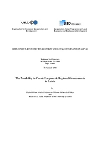 The Possibility to Create Large-Scale Regional Governments in Latvia