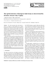 The Spatial Structure of European Wind Storms As Characterized by Bivariate Extreme-Value Copulas