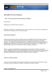 Unmanned Aircraft and Sounding Rocket Technologies