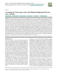Accounting for Yolŋu Ranger Work in the Dhimurru Indigenous Protected Area, Australia