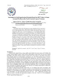 Assessment of Soil Liquefaction Potential Based on SPT Values at Some Ground Profiles in the North Central Coast of Vietnam