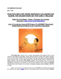 Dave Koz and Cory Wong Announce Collaborative Album, the Golden Hour, Set for June 11 Release