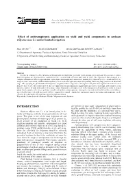Effect of Antitranspirants Application on Yield and Yield Components in Soybean (Glycine Max L.) Under Limited Irrigation