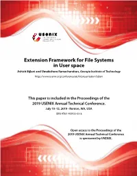 Extension Framework for File Systems in User Space