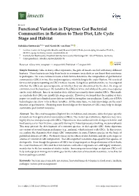 Functional Variation in Dipteran Gut Bacterial Communities in Relation to Their Diet, Life Cycle Stage and Habitat