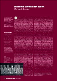 Microbial Evolution in Action Richard E. Lenski