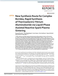New Synthesis Route for Complex Borides