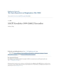 SAGP Newsletter 1999-2000.2 November Anthony Preus