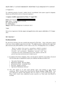 Seqwater's 17 August Submission / Response To