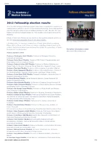 2012 Fellowship Election Results