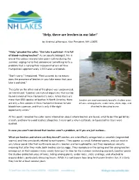 “Help, There Are Leeches in Our Lake!”