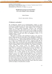 Morphological Change in German Dialects Two Cases of Plural Verbs in Alemannic
