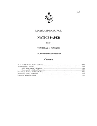 Notice Paper