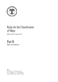 RINA Rules for the Classification 2015 Part B