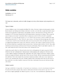 Stellar Evolution