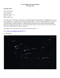 TAAS Monthly Observing Challenge December 2015 Deep Sky Object