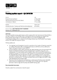 Training Update Report – Q4 2019/20