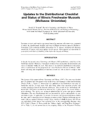 Updates to the Distributional Checklist and Status of Illinois Freshwater Mussels (Mollusca: Unionidae)