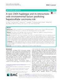 A Rare CHD5 Haplotype and Its Interactions with Environmental