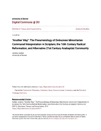"Another Way": the Pneumatology of Deleuzean Minoritarian Communal