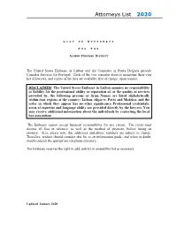 Attorneys List 2020