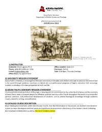 Church History Ii (4) [Online Spring 2021]