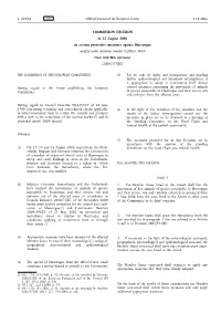 COMMISSION DECISION of 22 August 2006 on Certain Protective Measures Against Bluetongue (Notified Under Document Number C(2006) 3849)