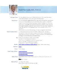 David Tom Cooke, M.D., F.A.C.S