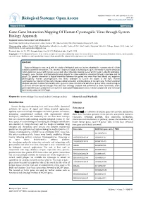 Gene-Gene Interaction Mapping of Human Cytomegalic Virus Through System Biology Approach