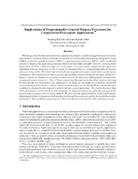 Implications of Programmable General Purpose Processors for Compression/Encryption Applications 1. Introduction