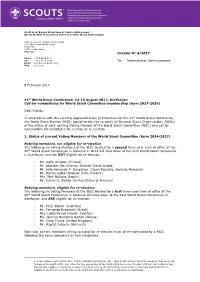 International Commissioners 41St World Scout Conference, 14-18