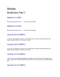 Monday Beatitudes Part 1