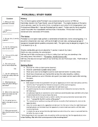 ​Pickleball Study Guide