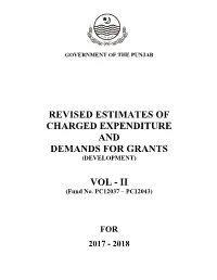 Revised Estimates of Charged Expenditure and Demands for Grants (Development)