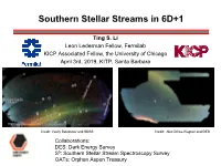 Southern Stellar Streams in 6D+1