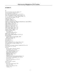 Astronomy Magazine 2015 Index