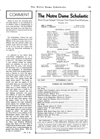 COMMENT { the Notre Dame Scholastic I