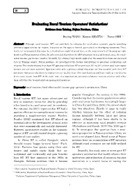 Evaluating Rural Tourism Operators' Satisfaction