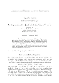 Quasiperiodic Schrödinger Operators