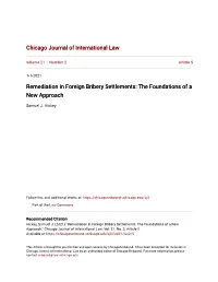 Remediation in Foreign Bribery Settlements: the Foundations of a New Approach