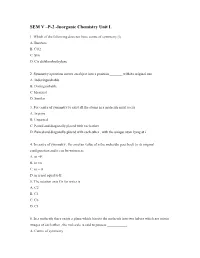 SEM V –P-2 -Inorganic Chemistry Unit I
