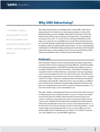 Why SMS Advertising?
